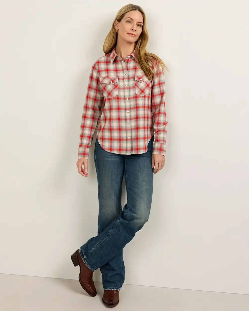 WOMEN'S PLAID WOOL GAMBLER SHIRT