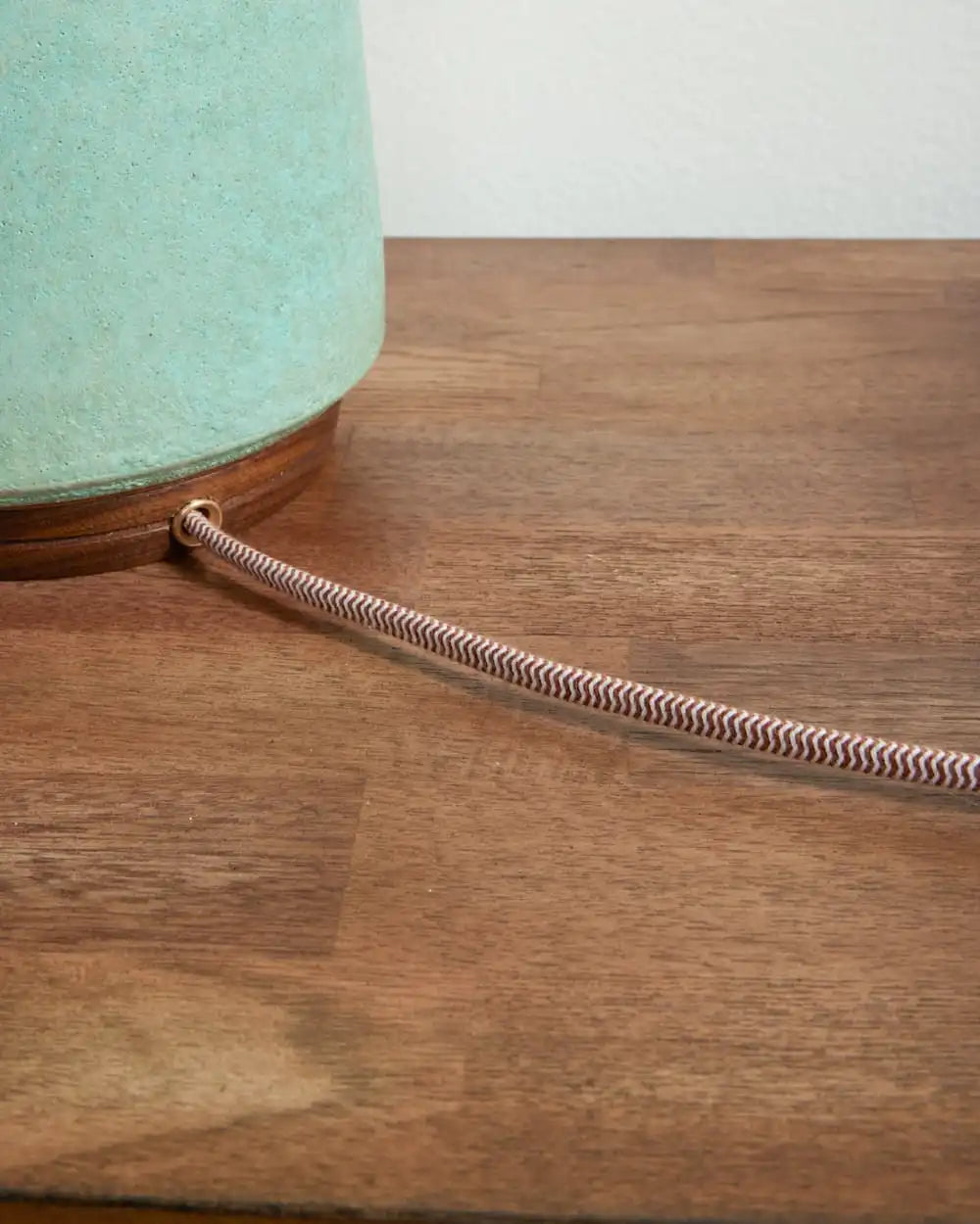 HANDMADE STONEWARE & WOOD TABLE LAMP