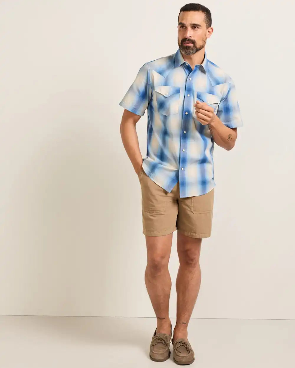 MEN'S SHORT-SLEEVE PLAID FRONTIER SHIRT