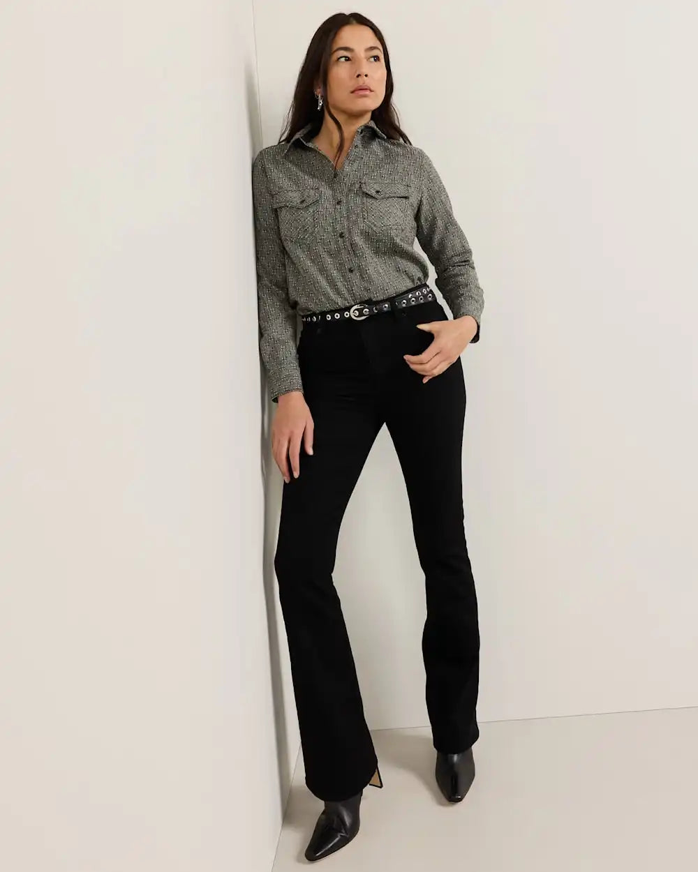 WOMEN'S TEXTURED WOOL GAMBLER SHIRT