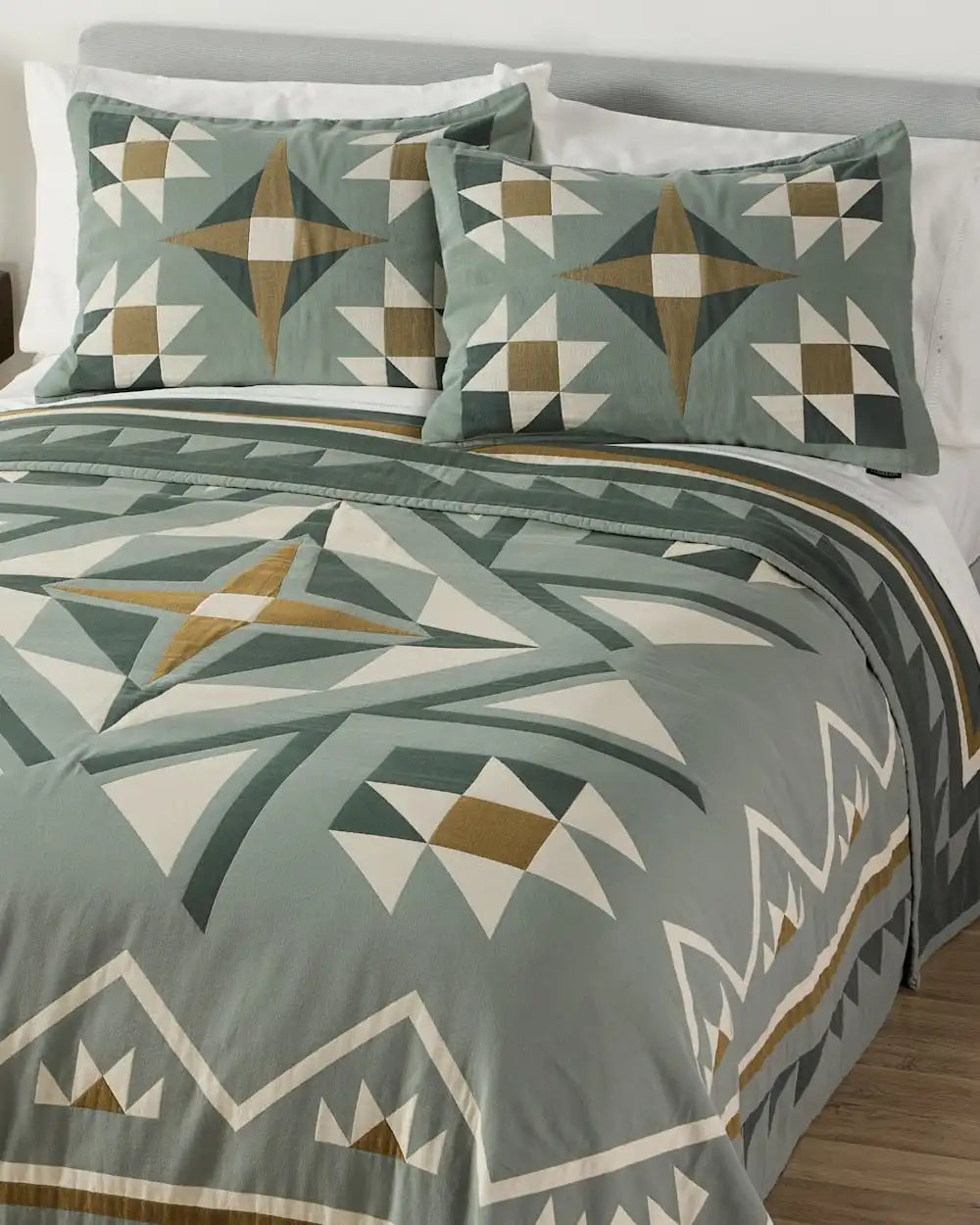 QUILTED STAR COTTON MATELASSE SHAM