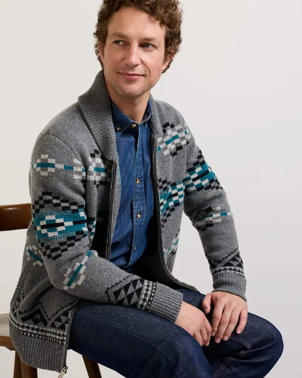 MEN'S LOST TRAIL LAMBSWOOL ZIP CARDIGAN