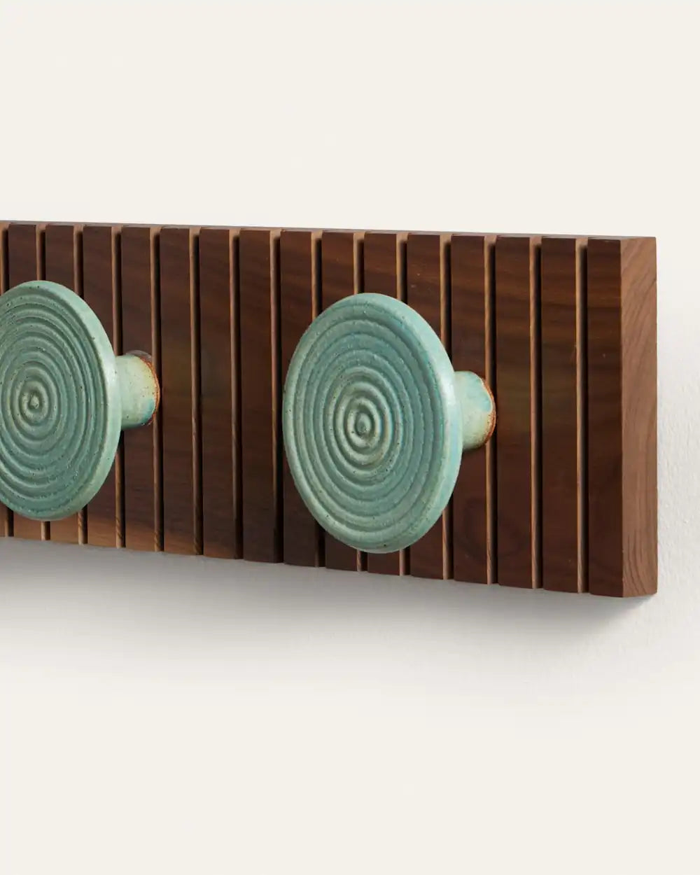HANDMADE STONEWARE & WOOD COAT HANGER