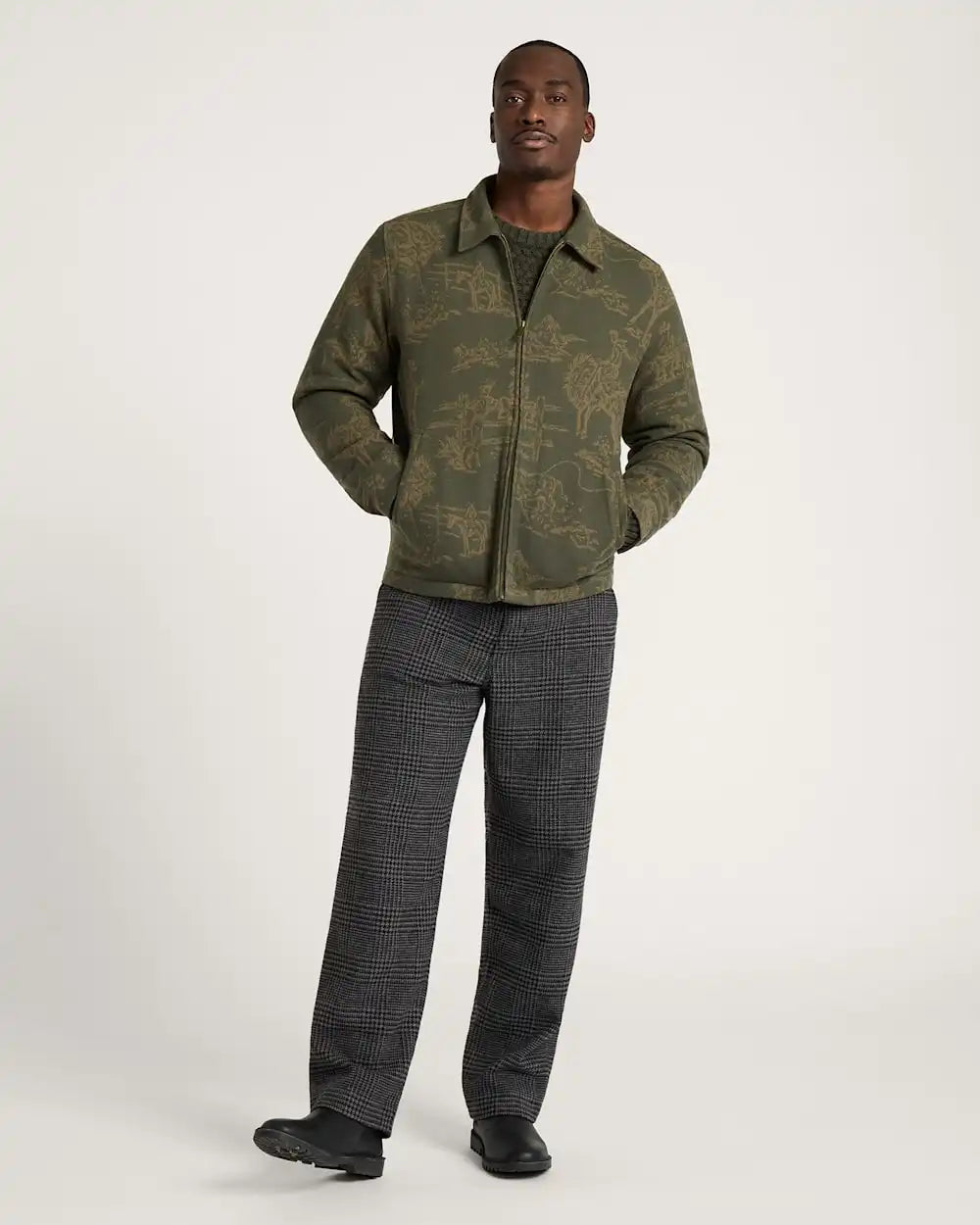 MEN'S WILD LANDSCAPE QUILTED COTTON WORK JACKET