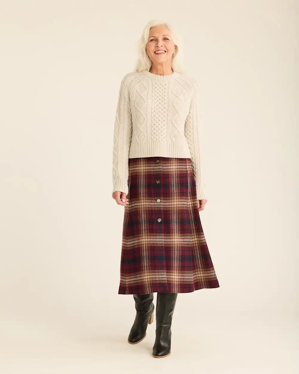 WOMEN'S SHETLAND COLLECTION FISHERMAN SWEATER