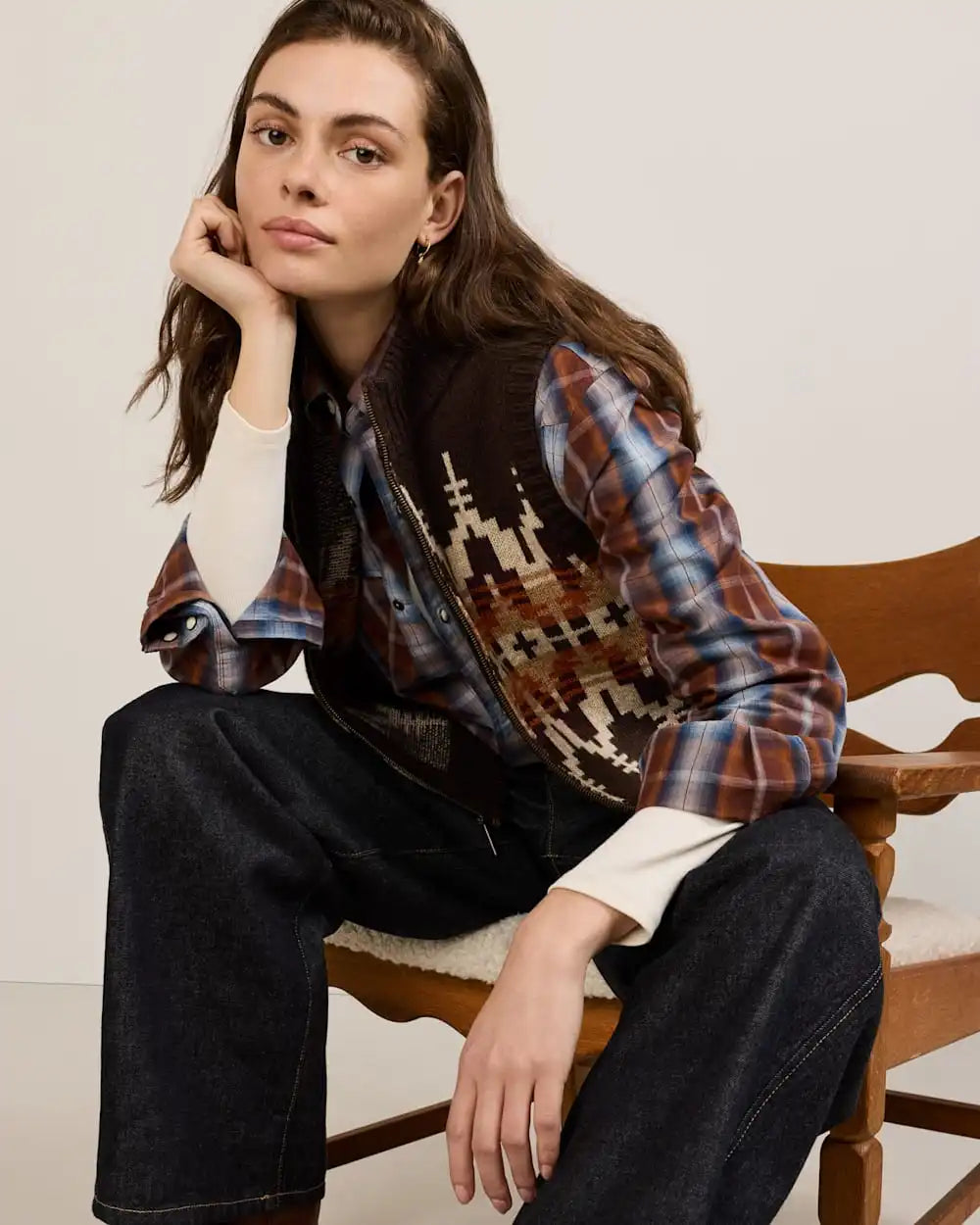 WOMEN'S GRAPHIC SHETLAND COLLECTION ZIP VEST
