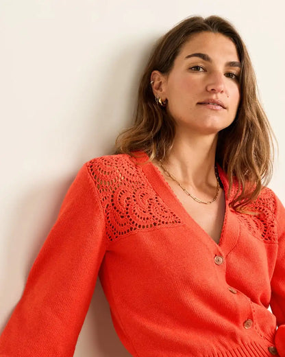 WOMEN'S CROCHET COTTON CARDIGAN