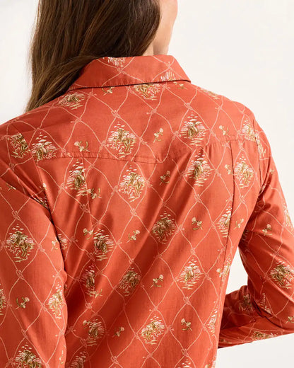 WOMEN'S COWGIRL LATTICE GAMBLER SHIRT DRESS