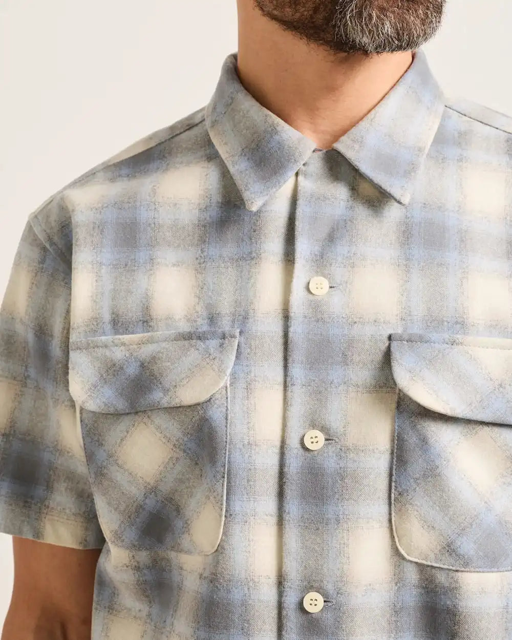 MEN'S SHORT-SLEEVE PLAID BOARD SHIRT