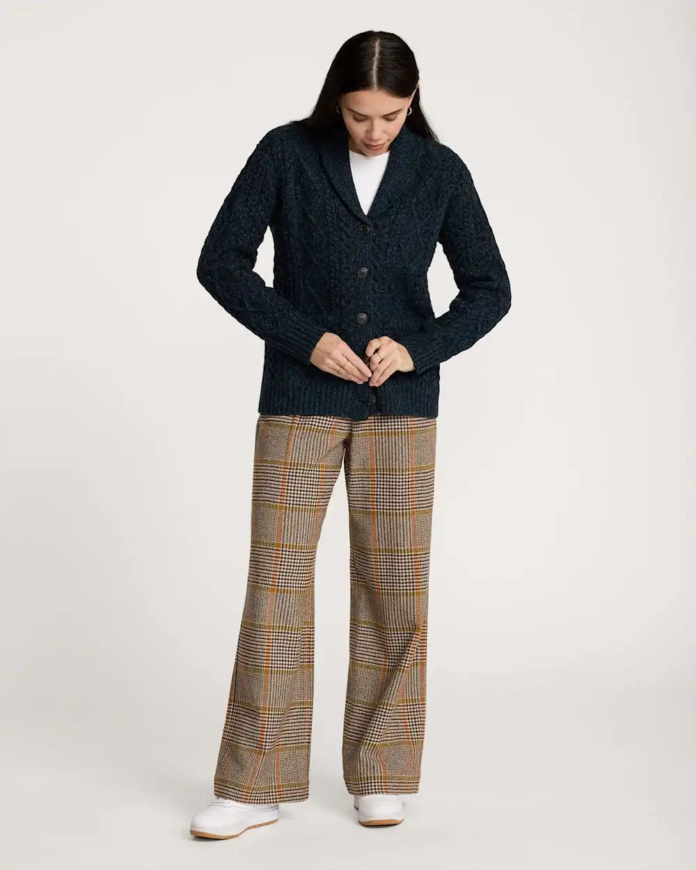 WOMEN'S FISHERMAN WOOL CARDIGAN