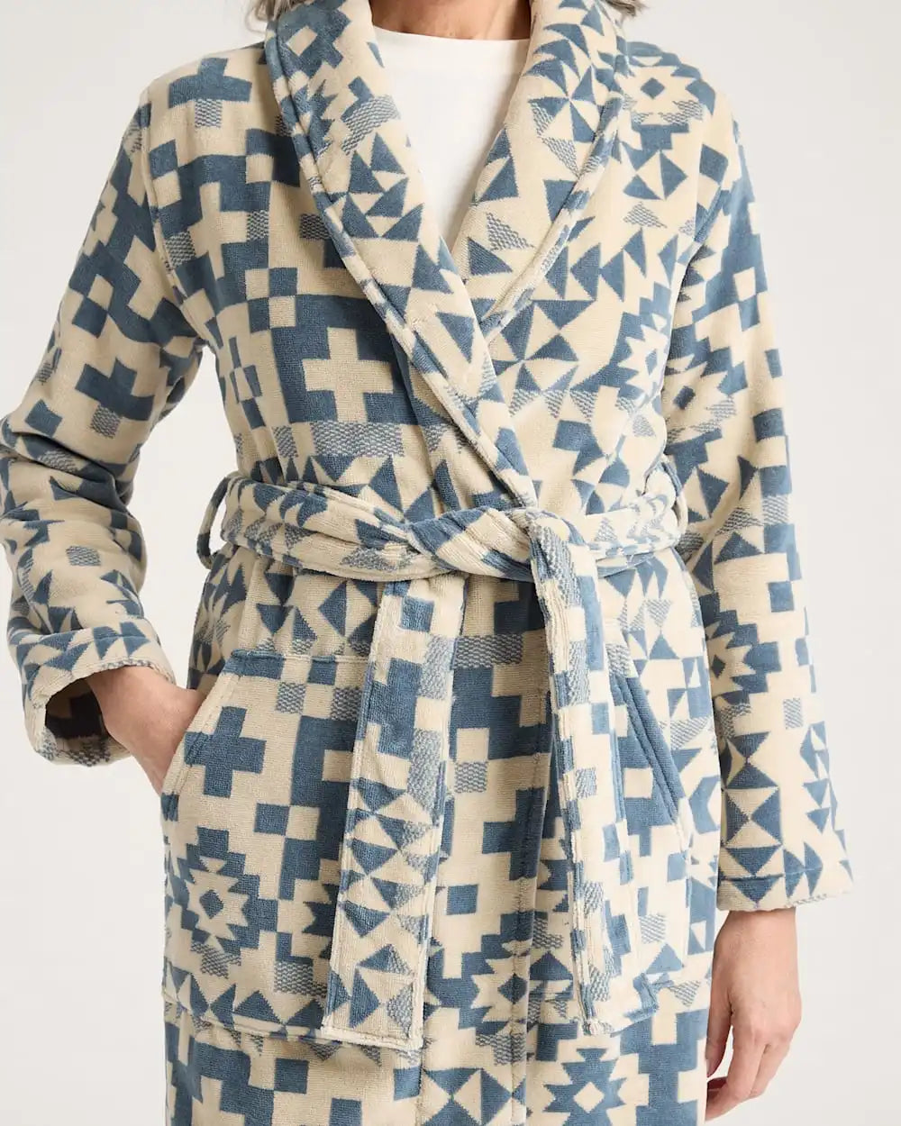 WOMEN'S BLUE RIDGE COTTON TERRY VELOUR BATHROBE