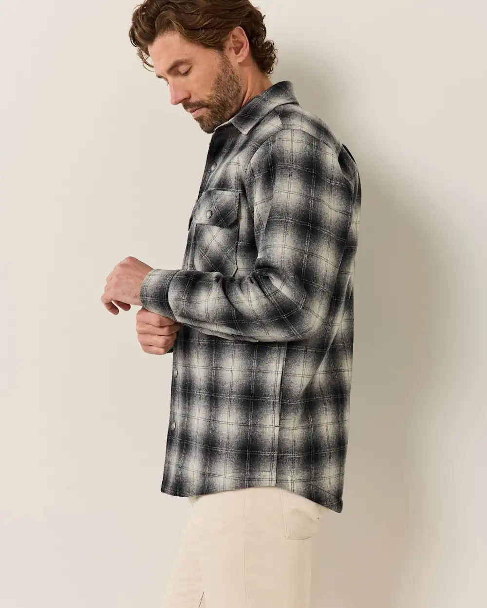 MEN'S PLAID QUILTED WOOL CPO JACKET