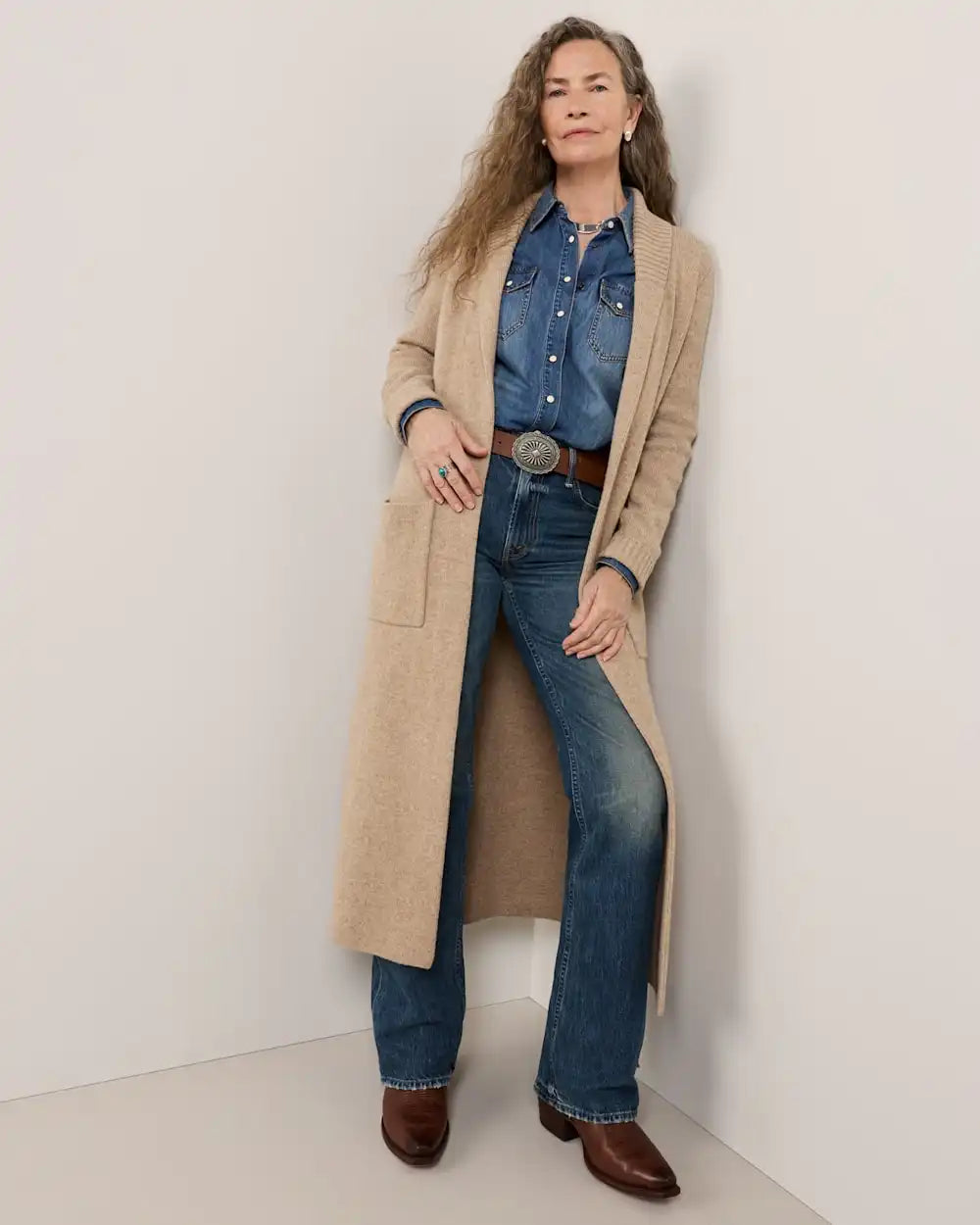WOMEN'S LAMBSWOOL DUSTER CARDIGAN