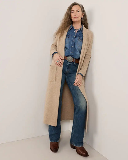 WOMEN'S LAMBSWOOL DUSTER CARDIGAN