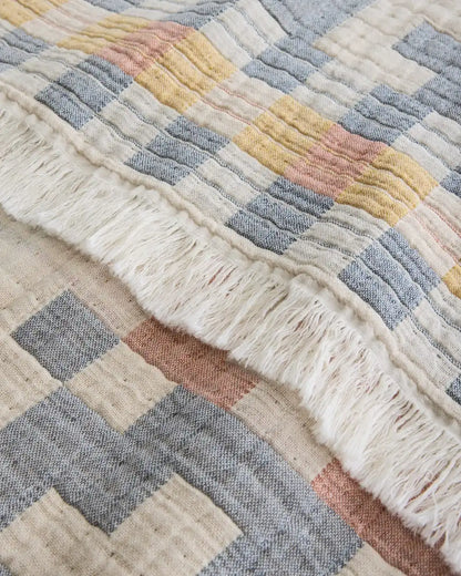 BLUE RIDGE ORGANIC COTTON FRINGED THROW
