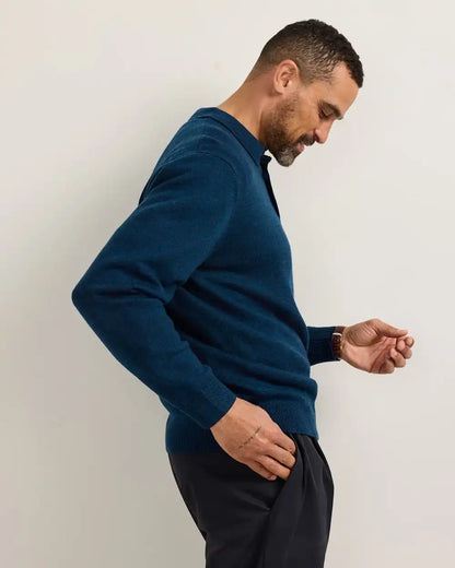 MEN'S MERINO POLO SWEATER