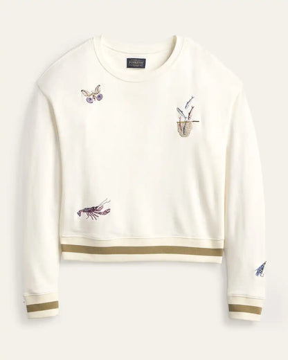 WOMEN'S LAKESIDE EMBROIDERED FRENCH TERRY PULLOVER