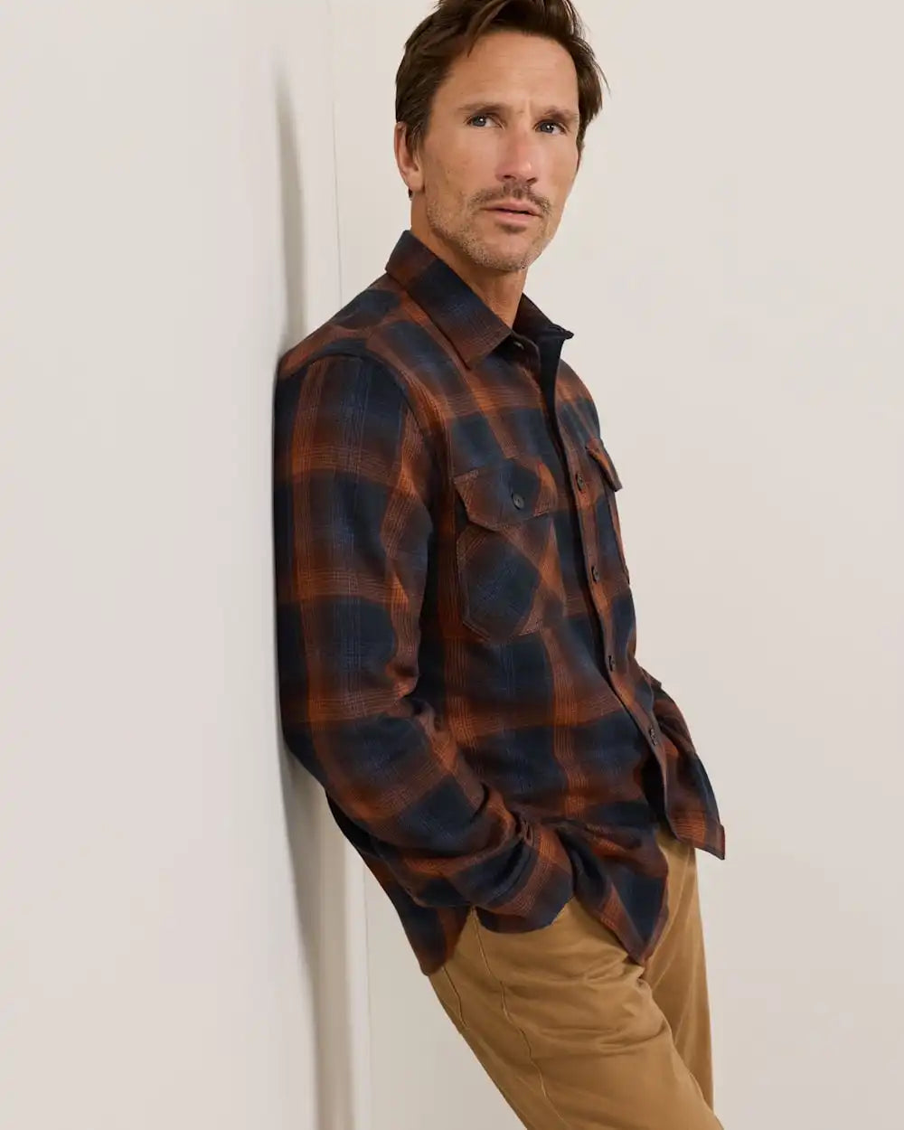 MEN'S PLAID BURNSIDE COTTON FLANNEL SHIRT