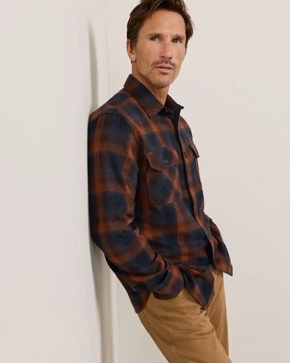 MEN'S PLAID BURNSIDE COTTON FLANNEL SHIRT