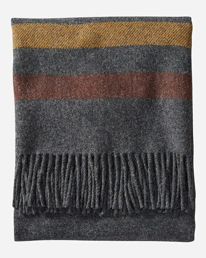 ECO-WISE WOOL FRINGED THROW