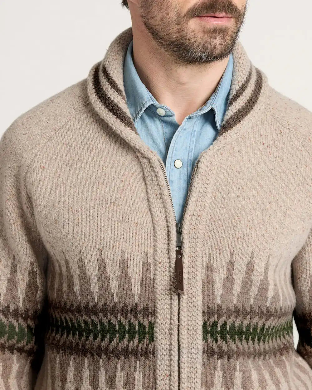 MEN'S SAWTOOTH BUCK LAMBSWOOL ZIP CARDIGAN