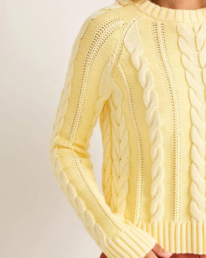 WOMEN'S COTTON CABLE SWEATER