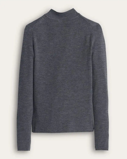 WOMEN'S RIB MERINO MOCKNECK