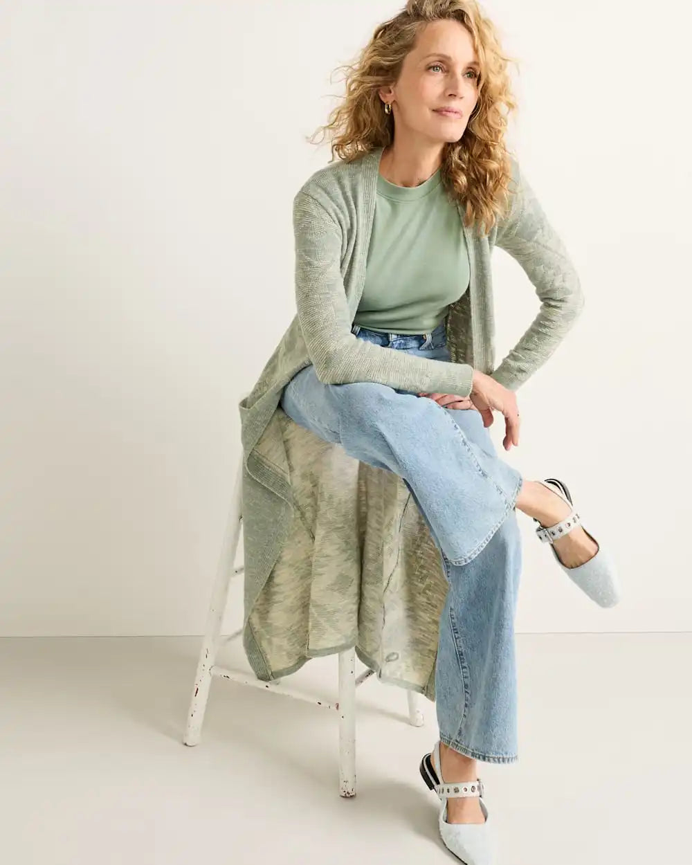 WOMEN'S TEXTURED DUSTER CARDIGAN