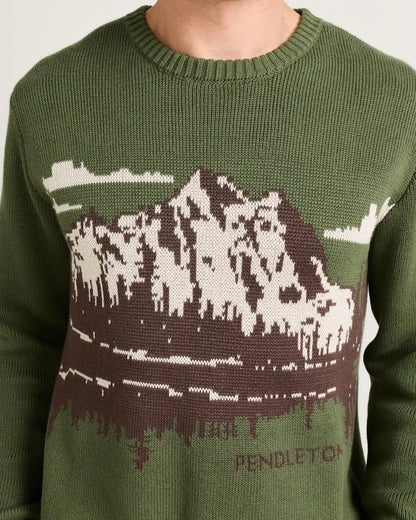 MEN'S LAKE SCENE COTTON SWEATER