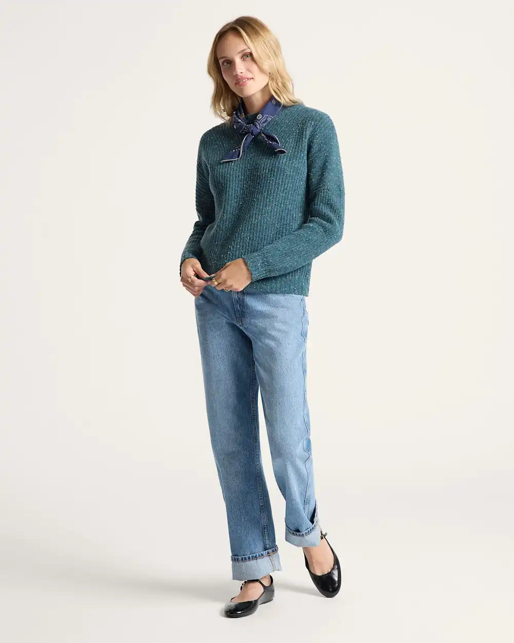 WOMEN'S DONEGAL EYELET SWEATER