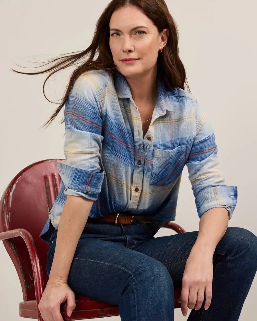 WOMEN'S PLAID COTTON FLANNEL RELAXED SHIRT