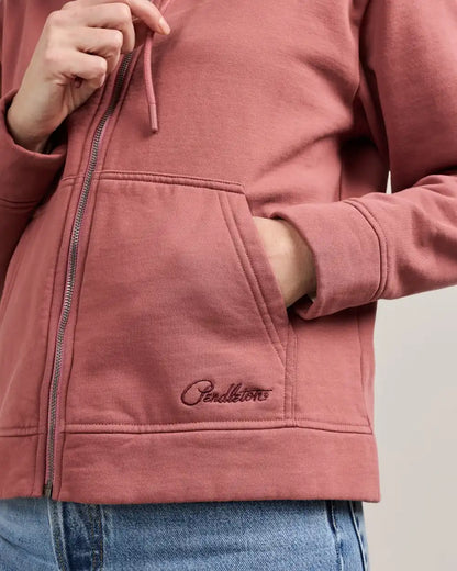 WOMEN'S EMBROIDERED GRAPHIC ZIP HOODIE