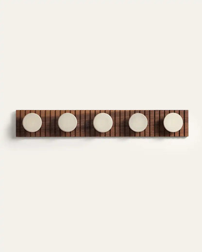 HANDMADE STONEWARE & WOOD COAT HANGER