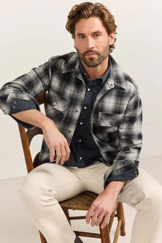 MEN'S PLAID QUILTED WOOL CPO JACKET