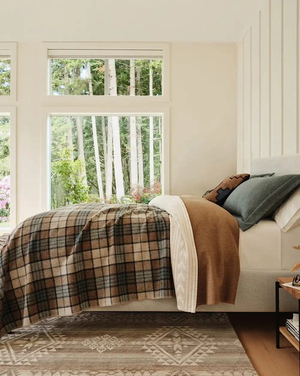ECO-WISE WOOL PLAID/STRIPE BLANKET