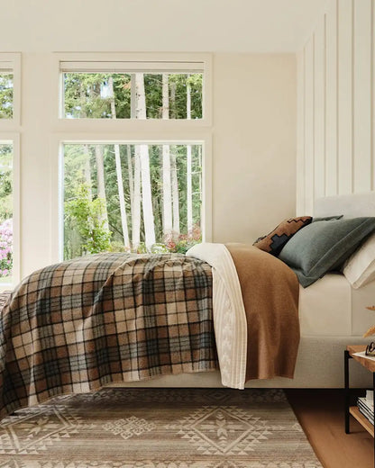 ECO-WISE WOOL PLAID/STRIPE BLANKET