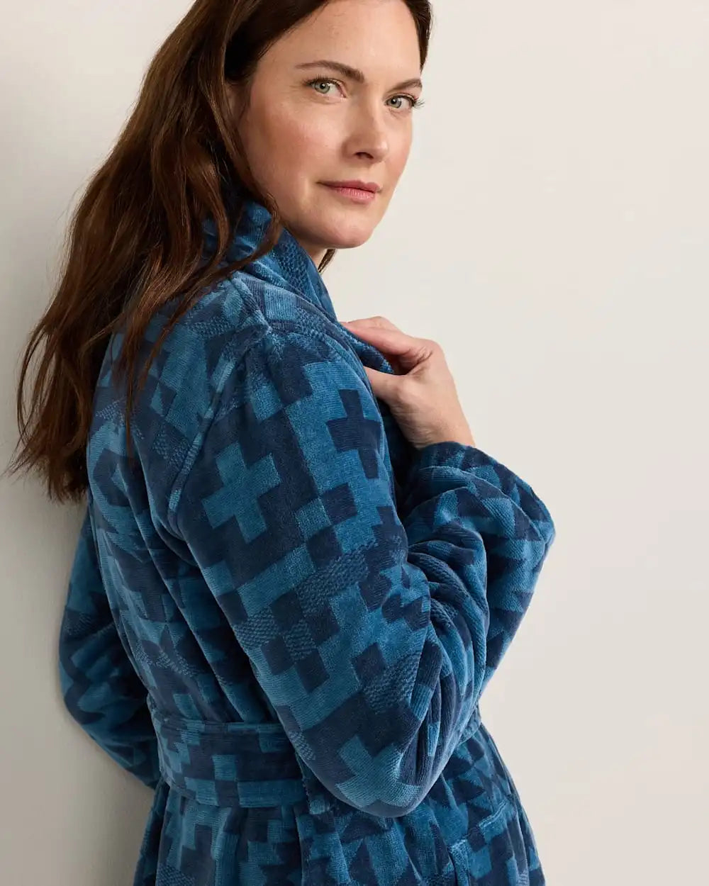 WOMEN'S BLUE RIDGE COTTON TERRY VELOUR BATHROBE