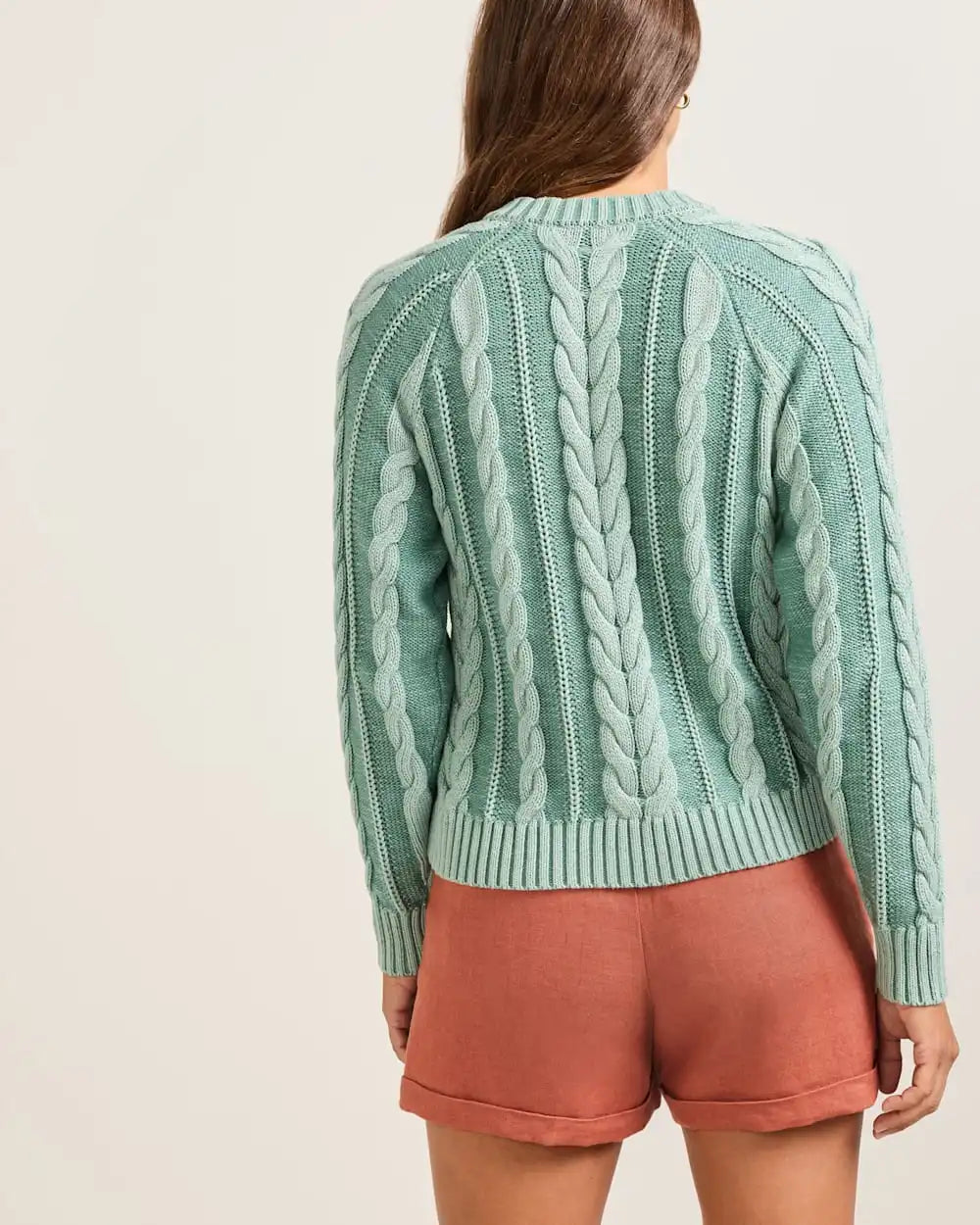 WOMEN'S COTTON CABLE CARDIGAN