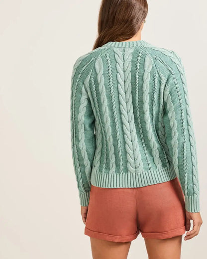 WOMEN'S COTTON CABLE CARDIGAN