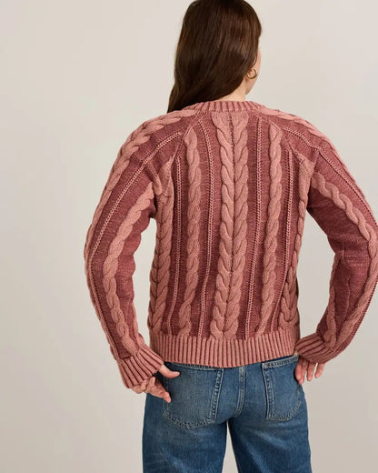 WOMEN'S COTTON CABLE CARDIGAN