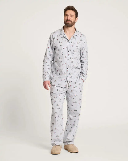 MEN'S SKI PRINT FLANNEL PAJAMA SET