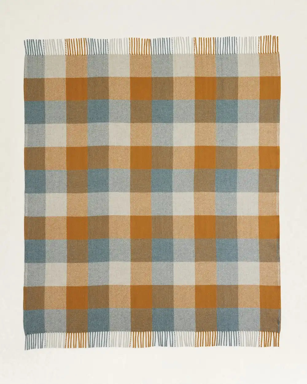 ECO-WISE WOOL FRINGED THROW