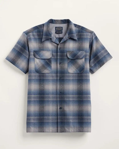 MEN'S SHORT-SLEEVE PLAID BOARD SHIRT