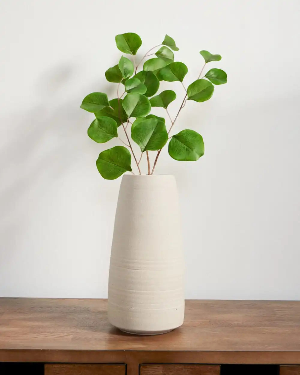 HANDMADE STONEWARE & WOOD STEM VASE