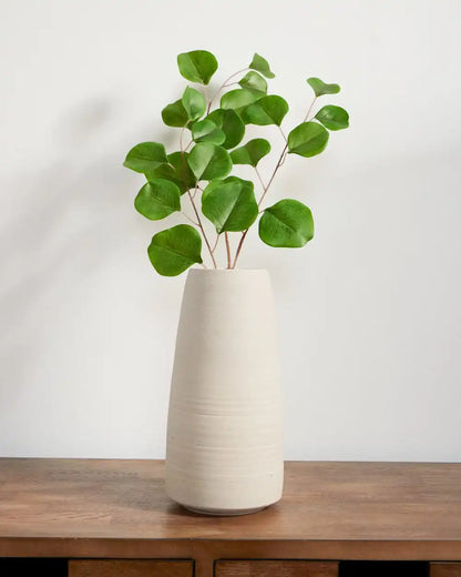 HANDMADE STONEWARE & WOOD STEM VASE