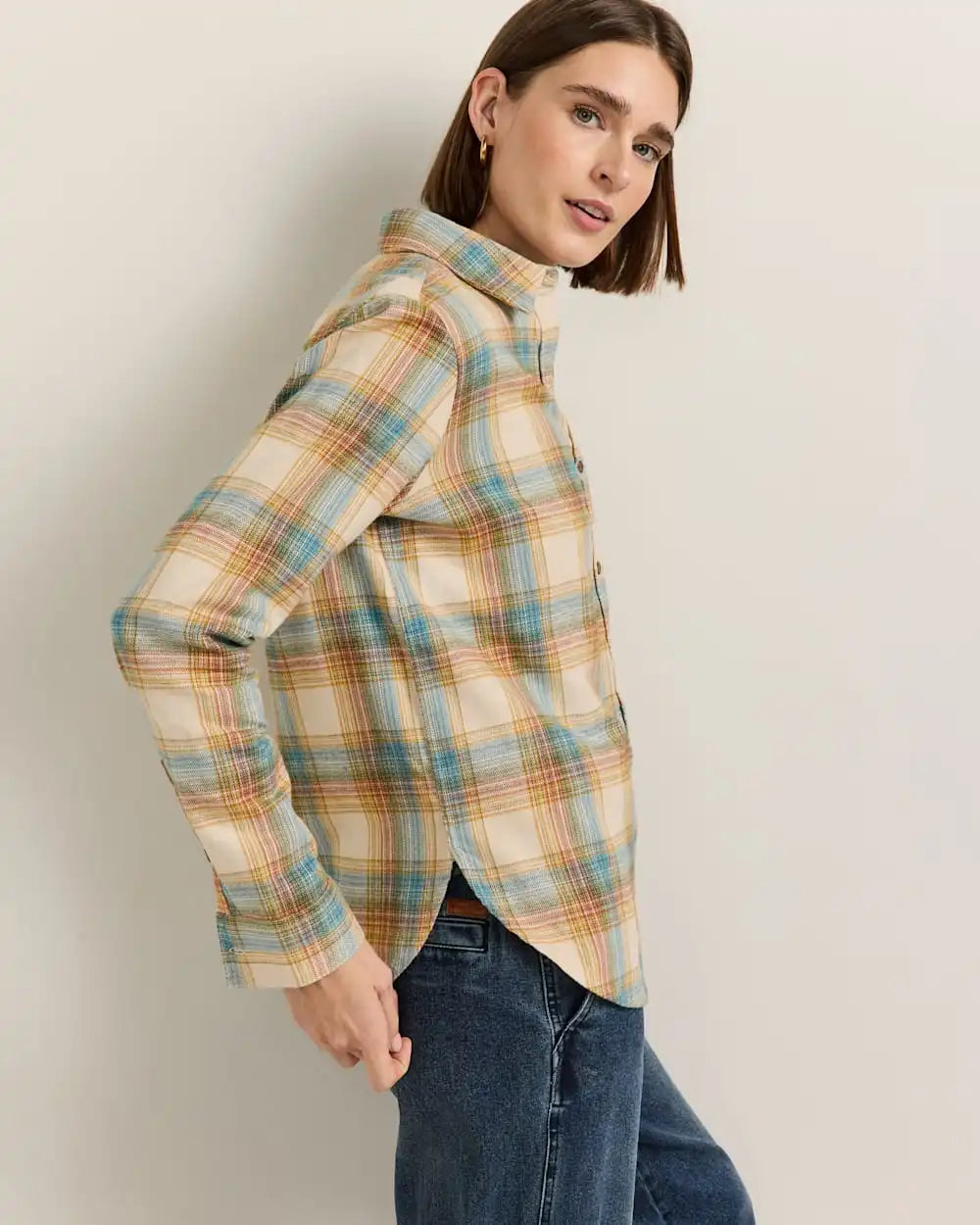 WOMEN'S PLAID COTTON FLANNEL RELAXED SHIRT