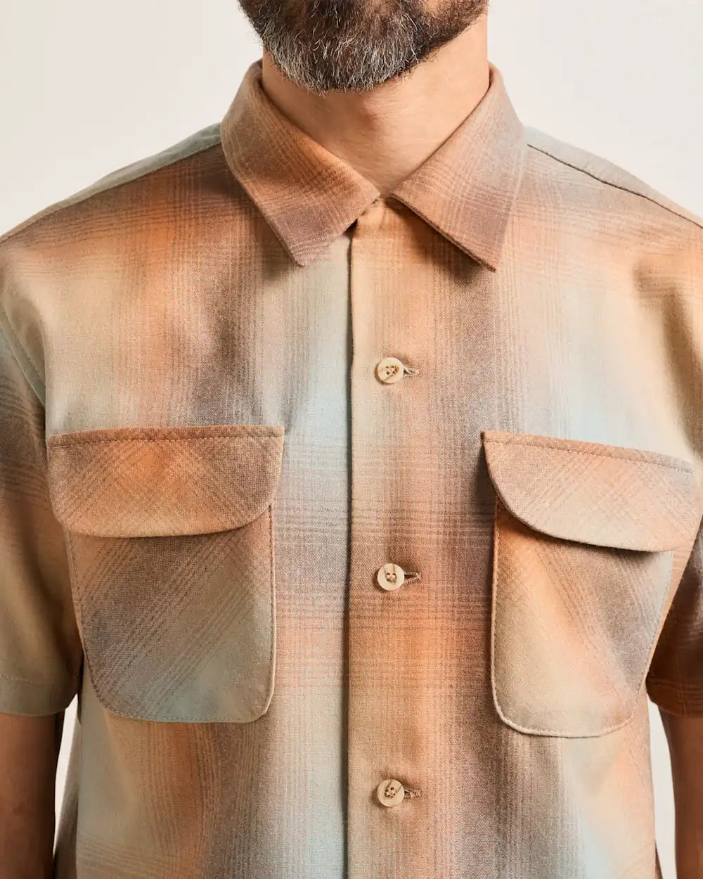MEN'S SHORT-SLEEVE PLAID BOARD SHIRT