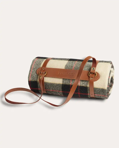 MOTOR ROBE THROW WITH LEATHER CARRIER
