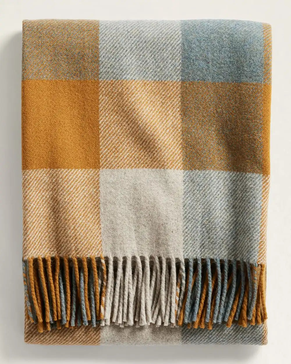 ECO-WISE WOOL FRINGED THROW