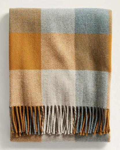 ECO-WISE WOOL FRINGED THROW